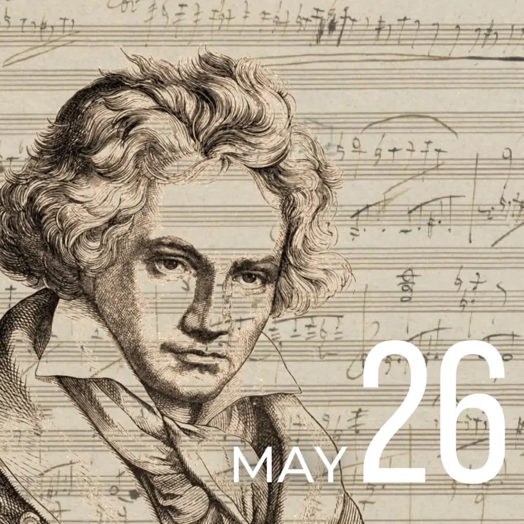 May 26 - background image: illustration of Beethoven