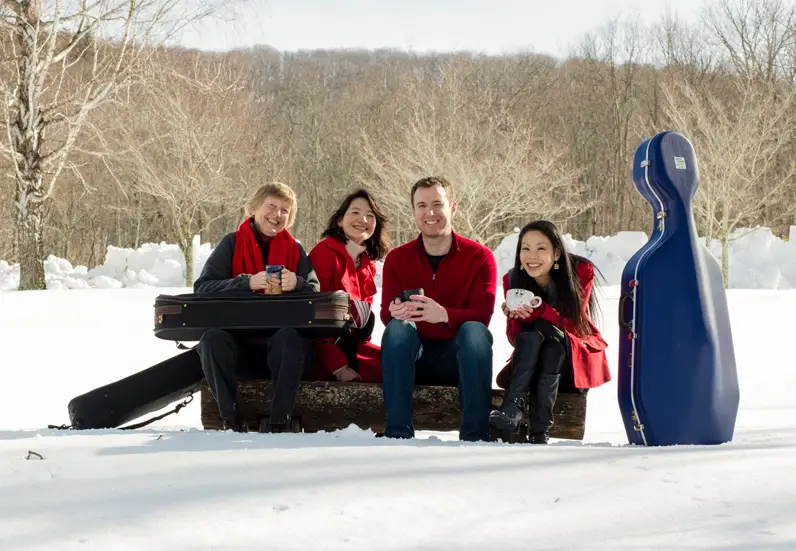 Garth Newel Piano Quartet in the snow