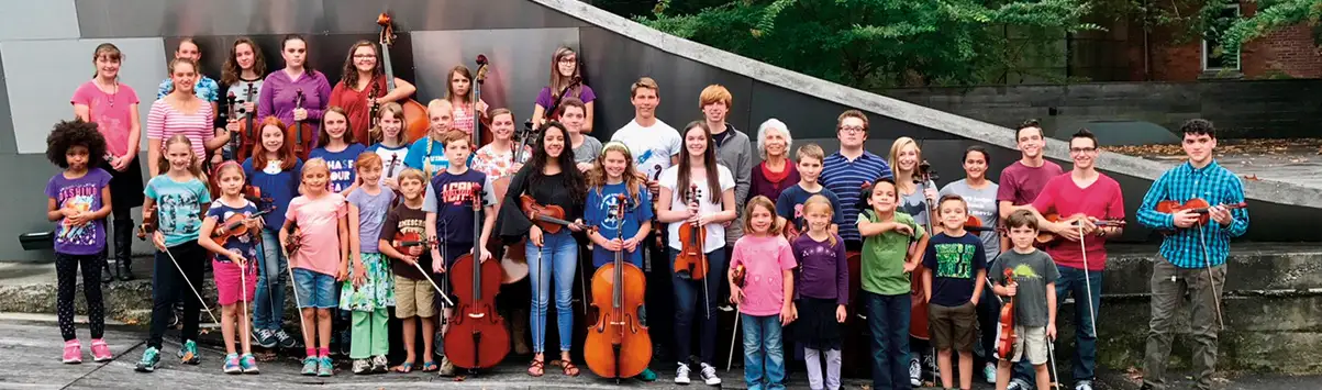 Group picture of the Allegheny Mountain String Project