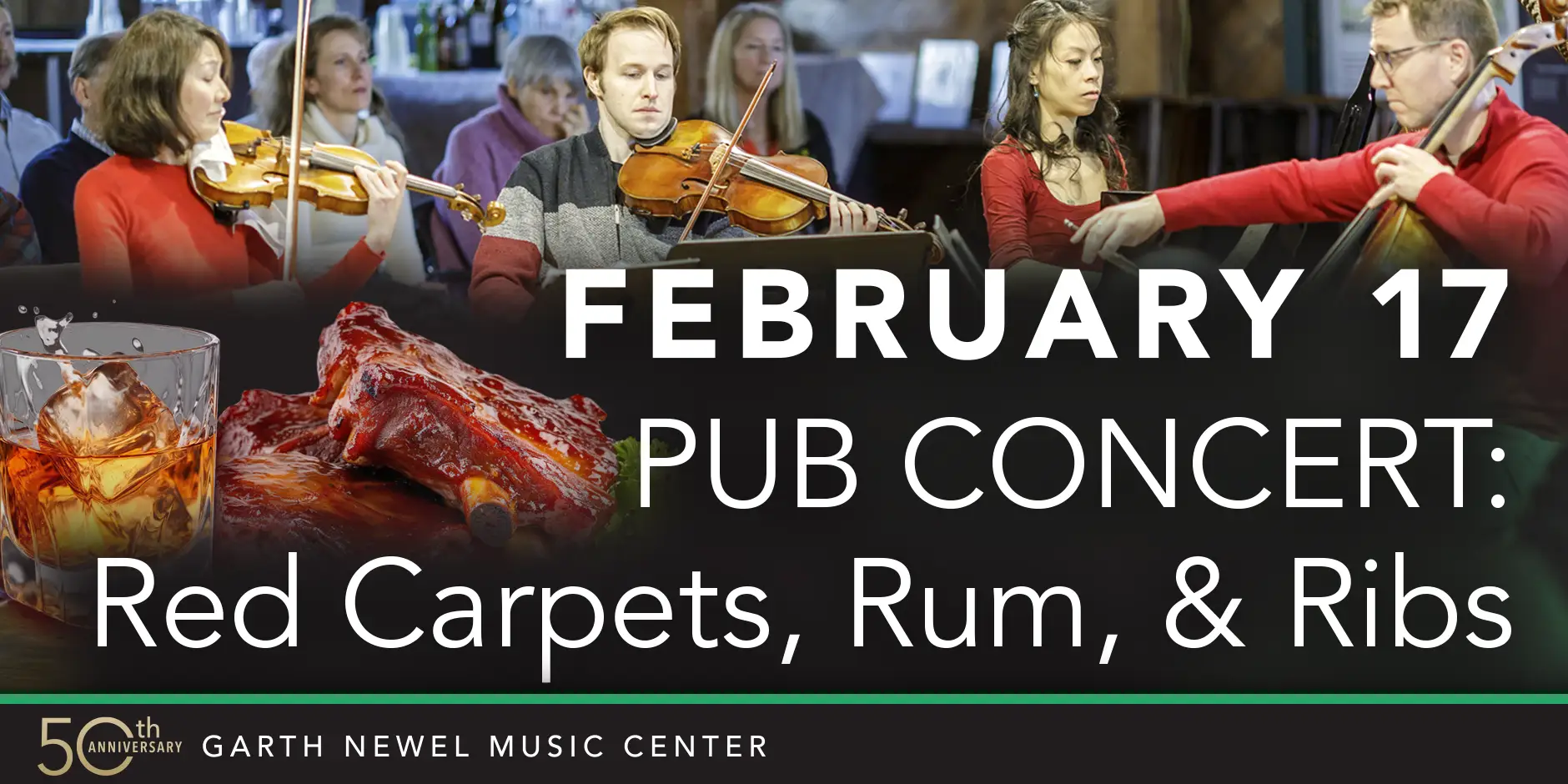 February 17 - Pub Concert: Red Carpets, Rum, and Ribs